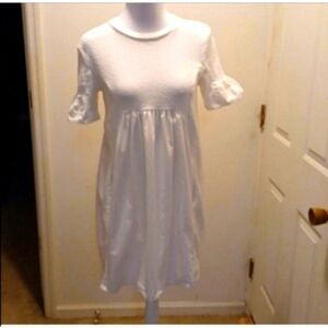 English factory white mini dress with pockets Coadtal Beach Small